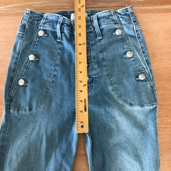 7 for all Mankind Portia Slim Jeans Women 27 Blue High Rise Button Fly Stretch - Picture 8 of 15